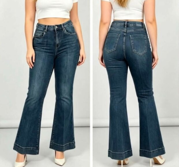 NORFY Flared Jeans Donker Blauw