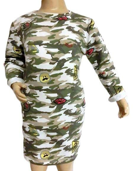 Angelina Army Jurk Meisjes Groen