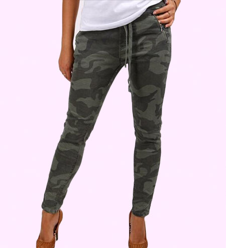 Dames Stretch Legerbroek Groen