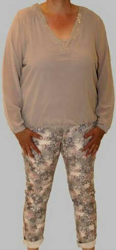 Blouse Blue Seven Taupe/Grijs, maat 40