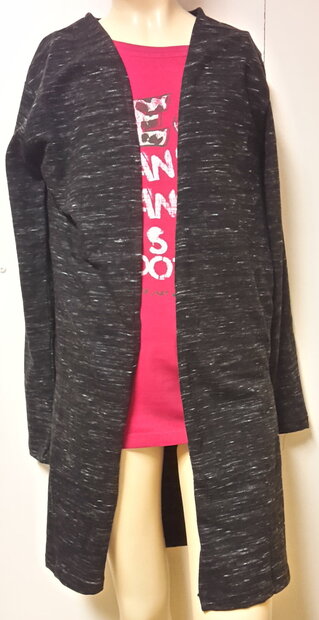 Blue Seven lang vest Meisjes antraciet