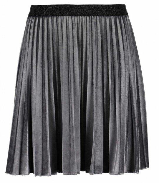 Blue Seven Plissee Rok Dames Bloemen Zilvergrijs