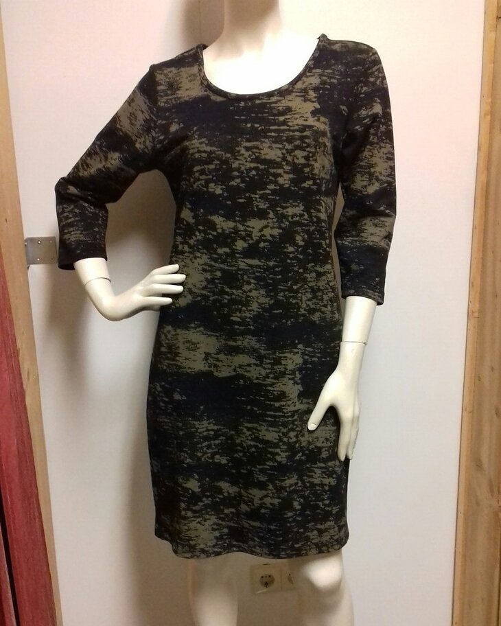 Blue Seven Jurk Dames Groen / Zwart