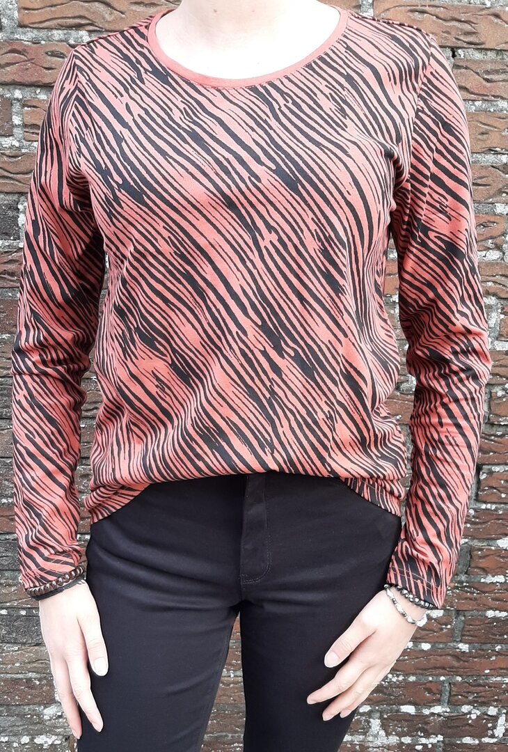 Shirt Dames Zebra Roest