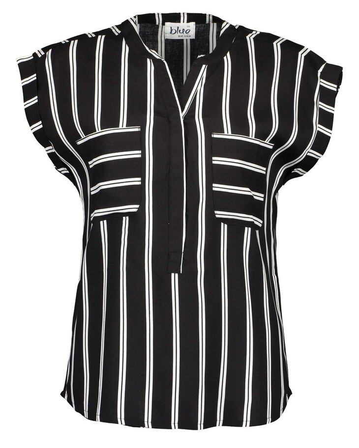 Blue Seven Dames Blouse Zwart gestreept