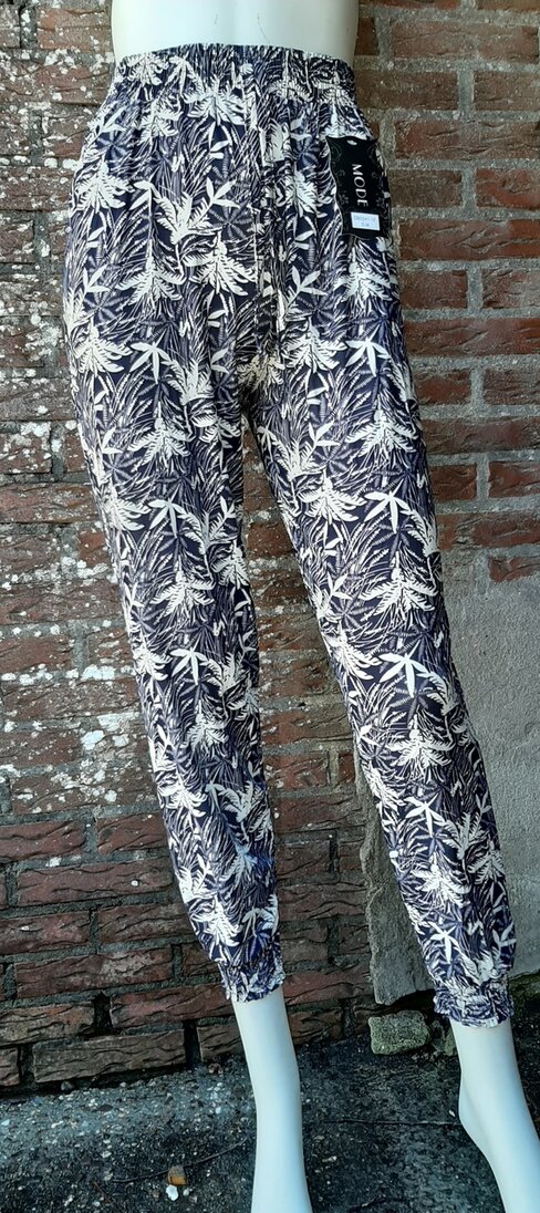 Dames Broek Donkerblauw/Ecru