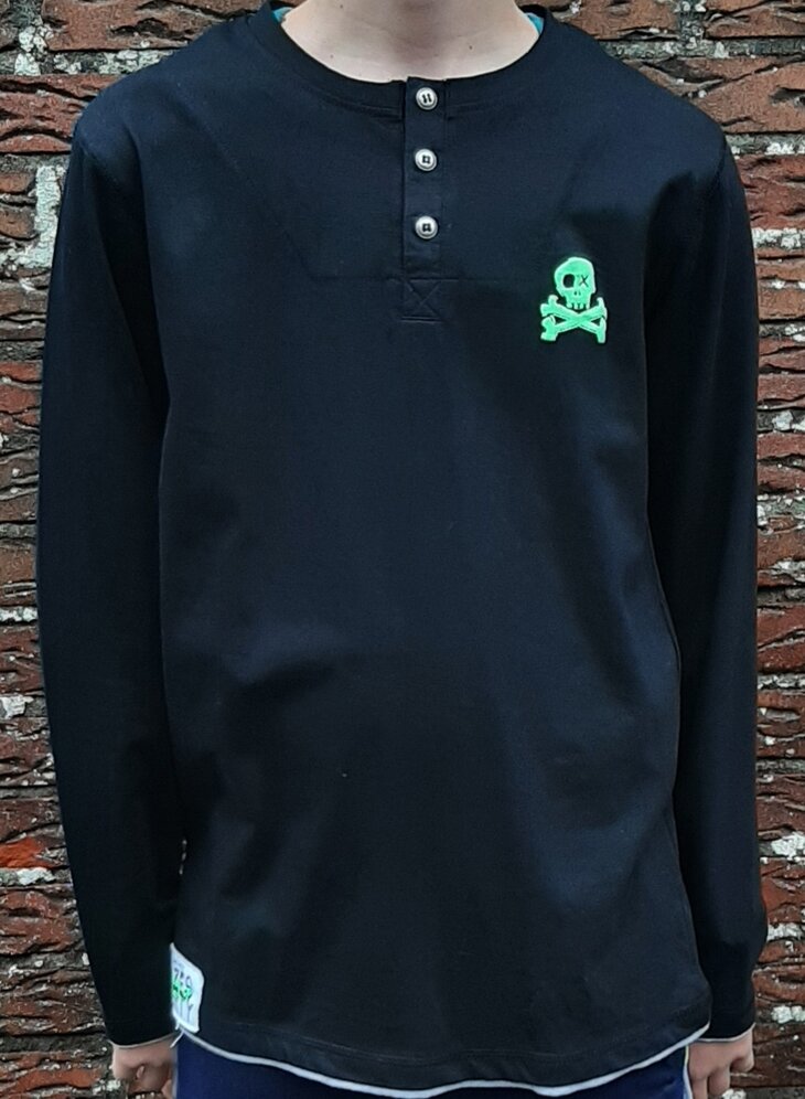 Shirt Blue Seven Jongens Zwart, maat 152