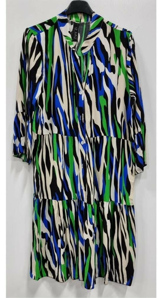 Iz Naiz Hippy jurkje Dames Blauw / Groen