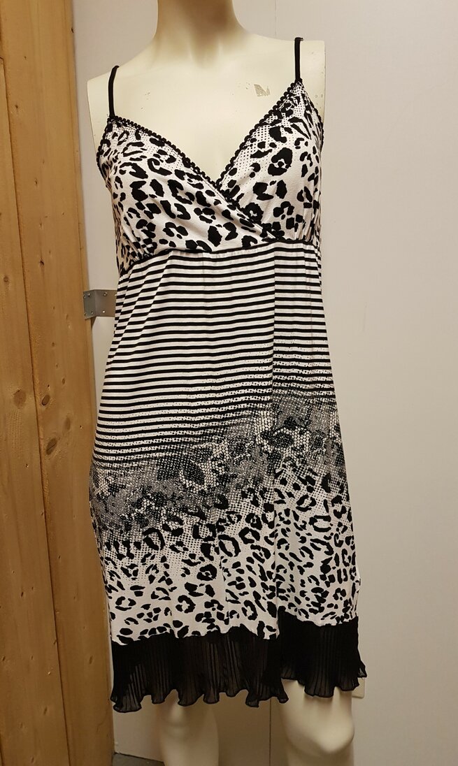 Jurk Panter dames Zwart/wit, maat 40