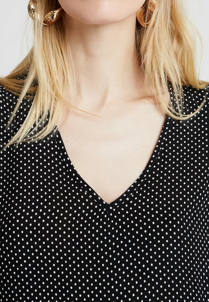 BLUE SEVEN Top Zwart / Witte stippen