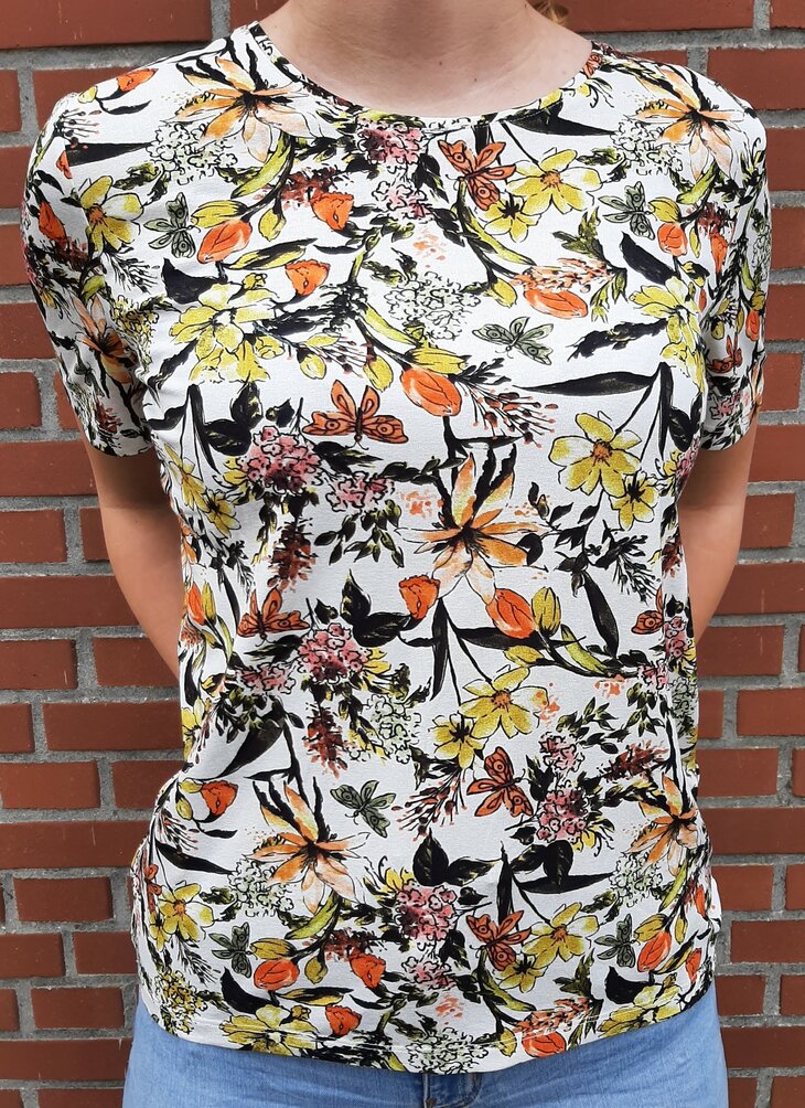 BLUE SEVEN Tshirt Bloemen Wit