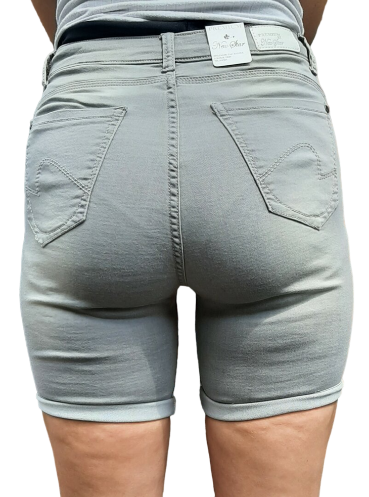 Jogg Jeans Bermuda Dames Grijs