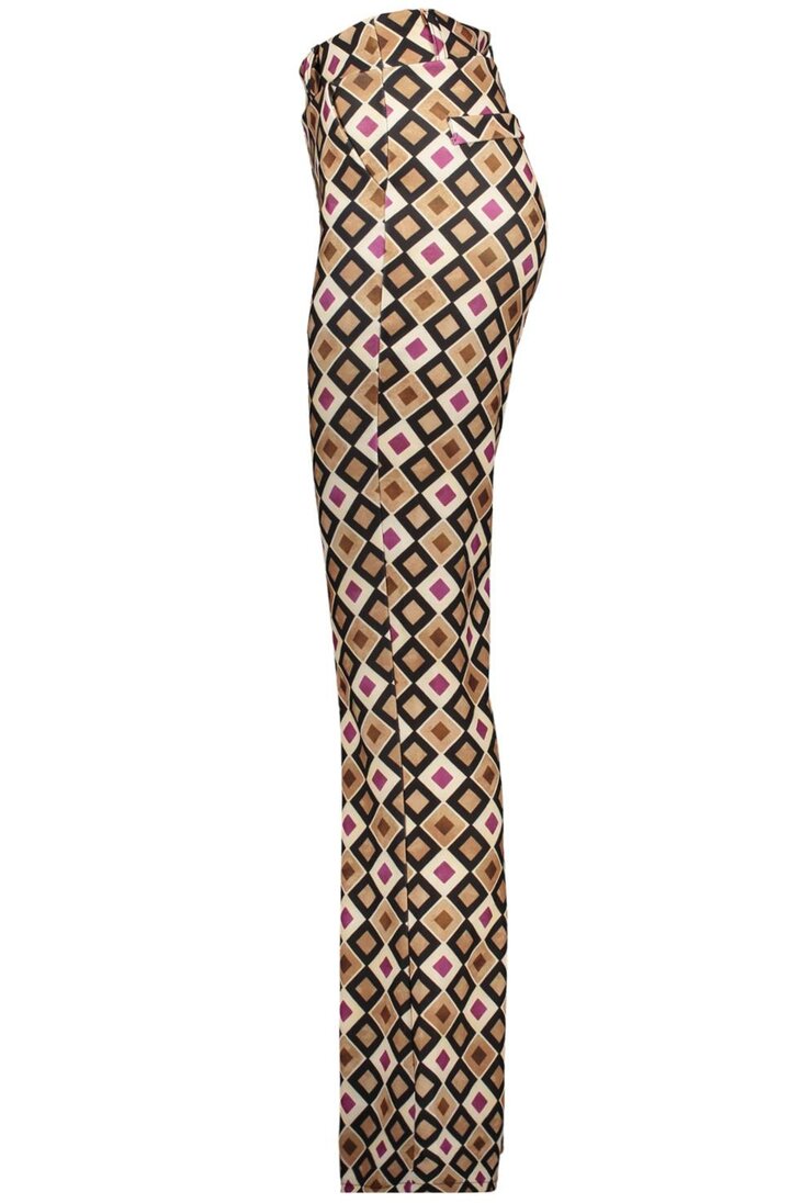 IZ NAIZ Flair Pants Dames Beige/Fuchsia