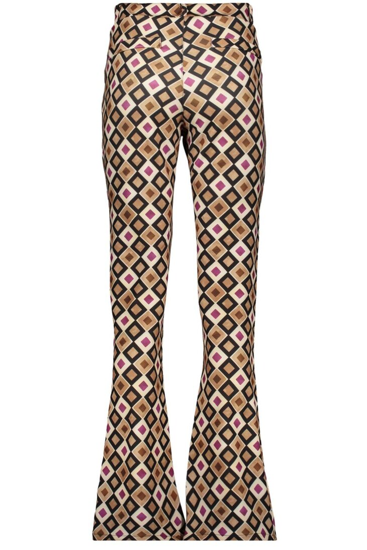IZ NAIZ Flair Pants Dames Beige/Fuchsia
