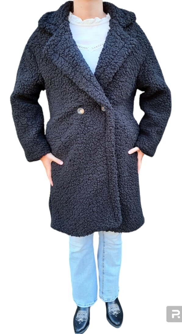 (Teddy) Winterjas Dames Zwart