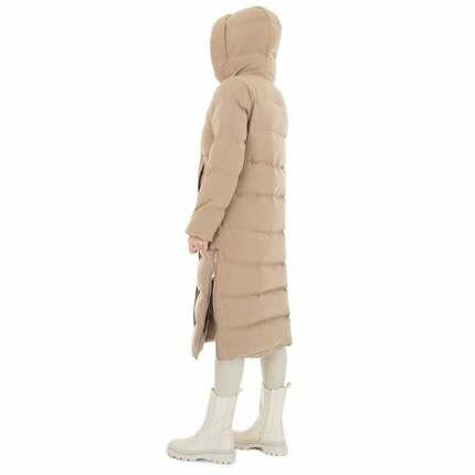 Lange Winterjas Taupe, maat XL