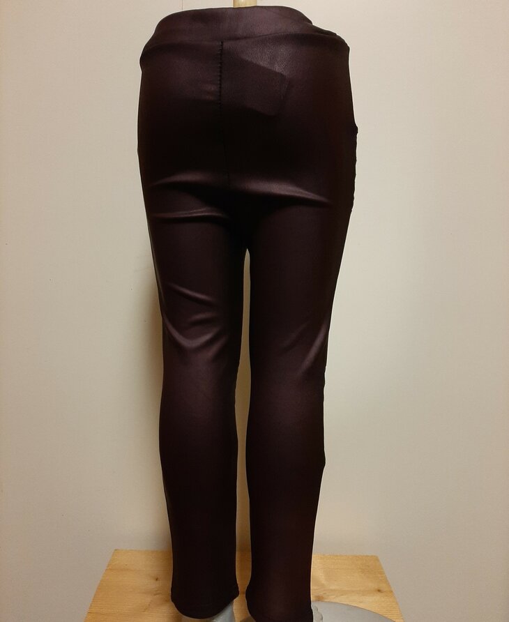 Lederlook treggings Aubergine