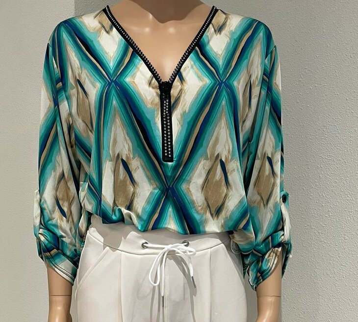 Ballon Top Dames Turquoise, ONE SIZE