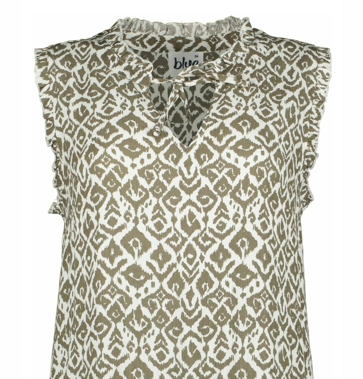 BLUE SEVEN JURK Groen / Beige