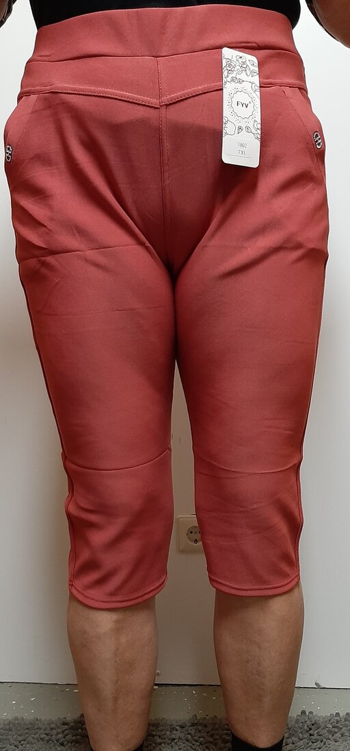 Kniebroek Treggings Tomatenrood, 7XL