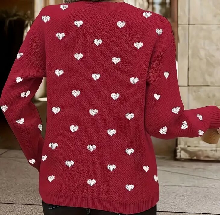 Trui Dames Hart Rood