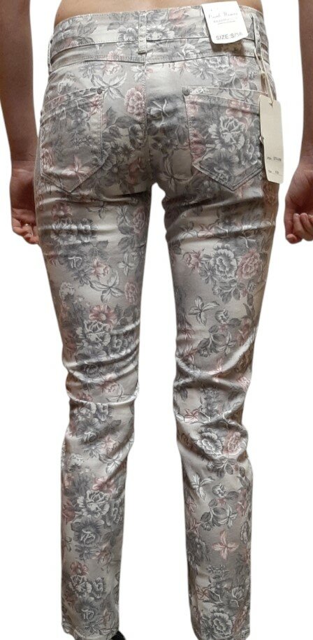 Jeans Bloemen Grijs, maat 34 of 36