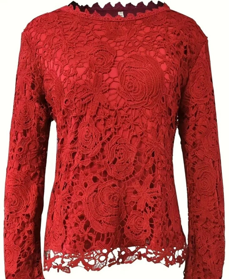 Kanten Top Rood, maat XXL