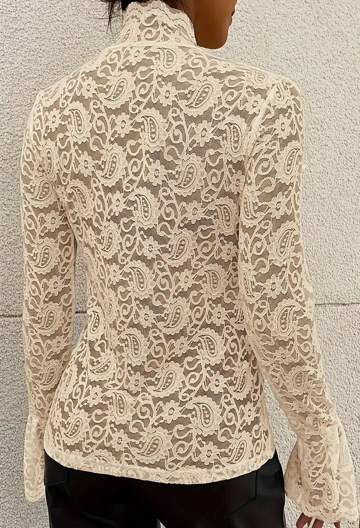 Kanten Top Beige, ONE SIZE