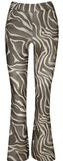 IZ NAIZ Flared Broek Zebra Beige
