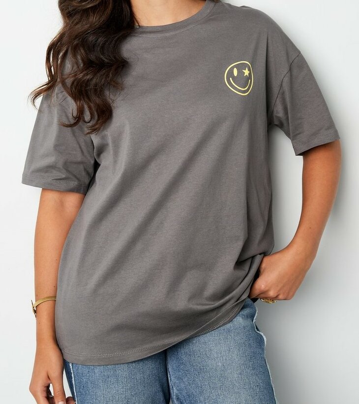 Tshirt SMILE Grijs