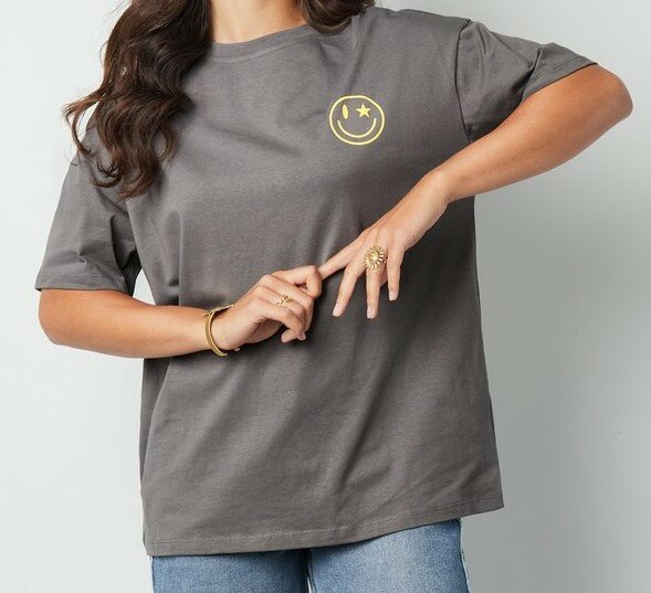 Tshirt SMILE Grijs