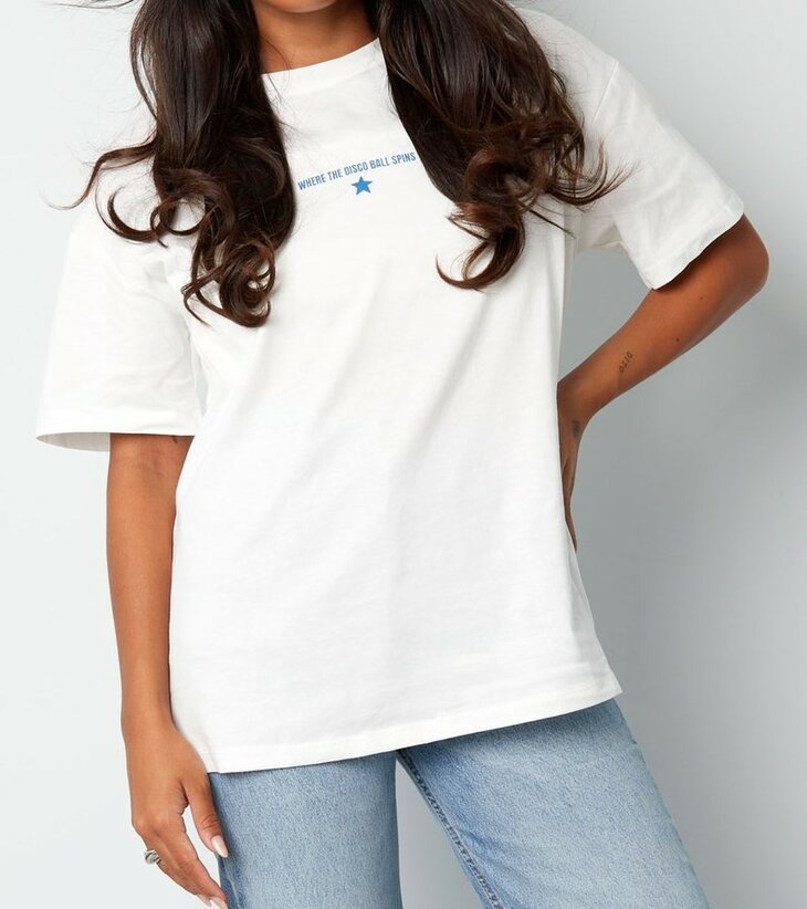 Tshirt DISCO BALL Wit