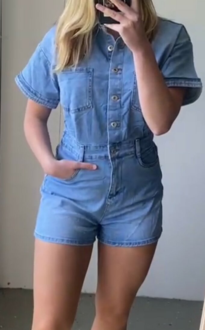 Jumpsuit Dames Denim Blue