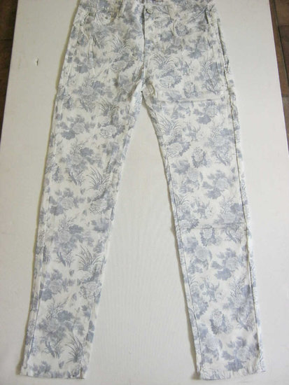 Bloemen Skinny Offwhite Maat 50