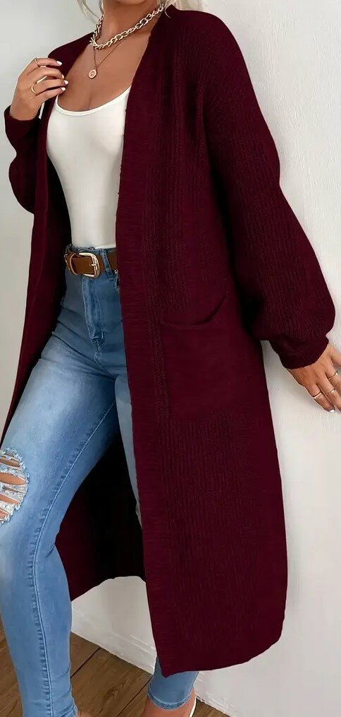 Lang Vest Bordeaux Rood