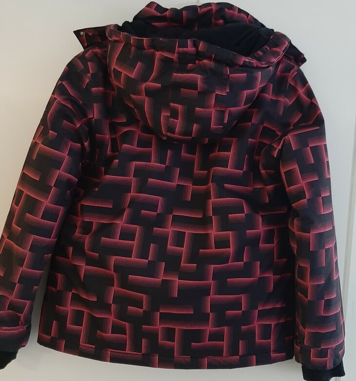 Winterjas Zwart / Pink, maat 152