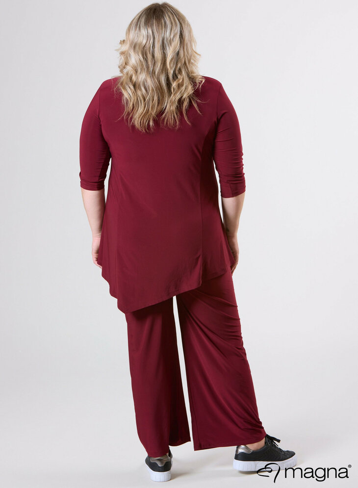 MAGNA Lang shirt Wine Rood