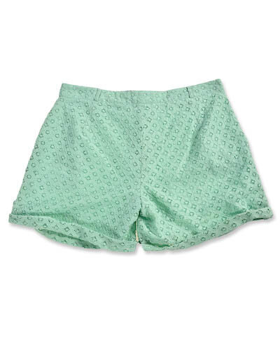Blue Seven Short Dames Mintgroen Kant